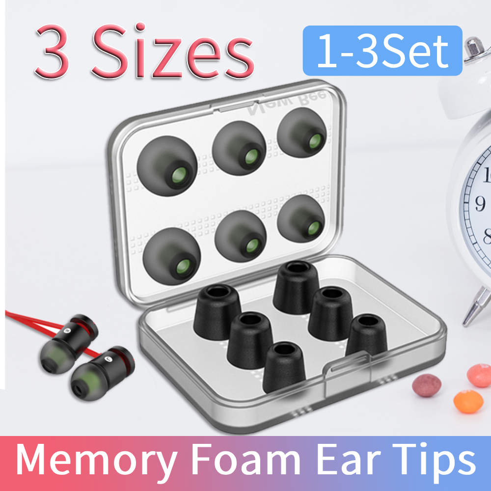 Earphone Foam Tip - 1-3Set Memory Foam Ear Tips with